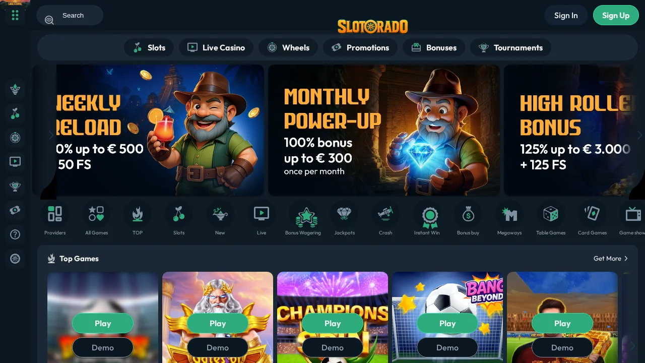 Slotorado bonus banner