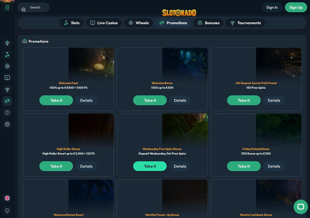 Slotorado: Welkomstbonus en Promoties