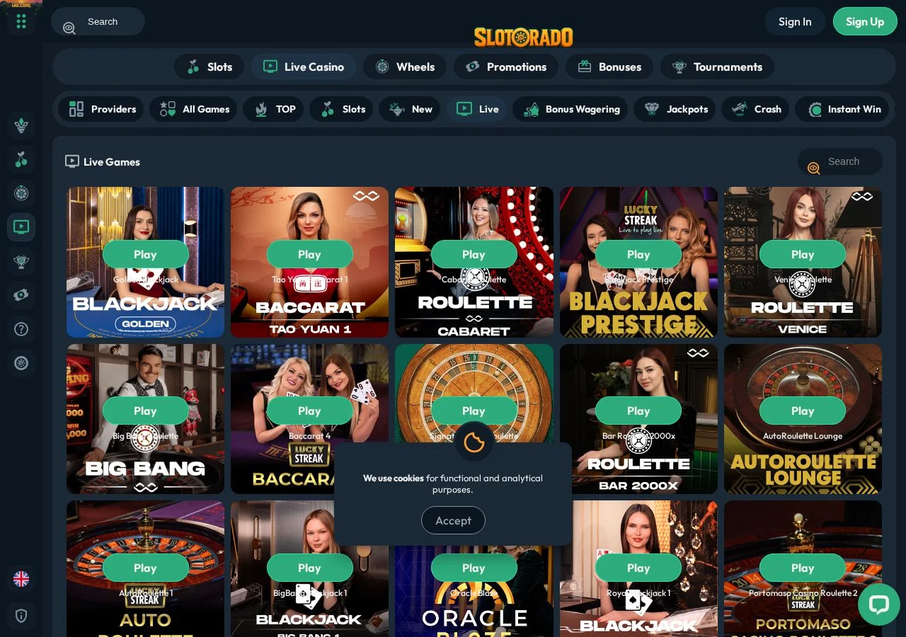 Slotorado game selection providers